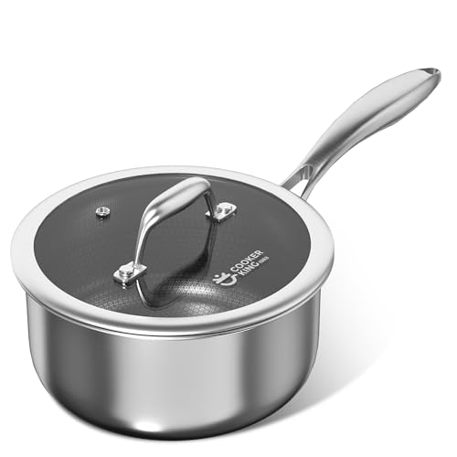 2 Qt Stainless Steel Saucepan with Lid - Nonstick Induction Cookware
