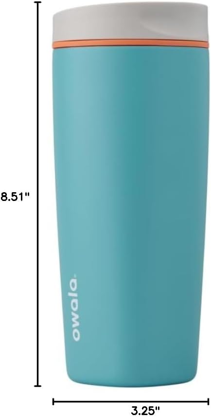 Owala SmoothSip Insulated Stainless Steel Coffee Tumbler - Reusable 20 oz Travel Mug in Beachy Breeze