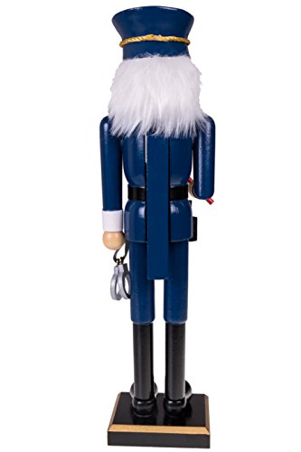 Clever Creations Policeman 16 Inch Wooden Nutcracker - Festive Christmas Decor