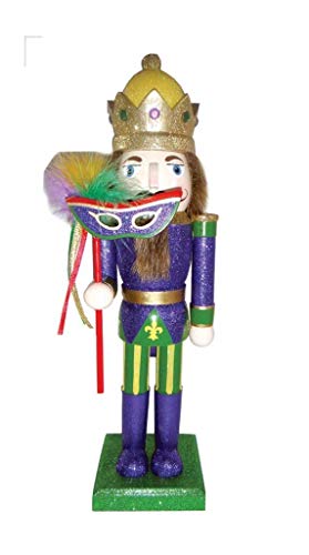 Mardi Gras King Wooden Nutcracker Christmas Decoration 14 Inch Santa's Workshop