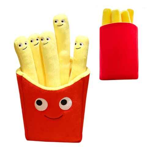 15.7inch Hamburger Plush Pillow Funny Hamburger Bread Stuffed Pillow Soft Food Plushie Throw Pillow Stuffed Animal Toy for Kids Adults Gift Home Decor. (French Fries)