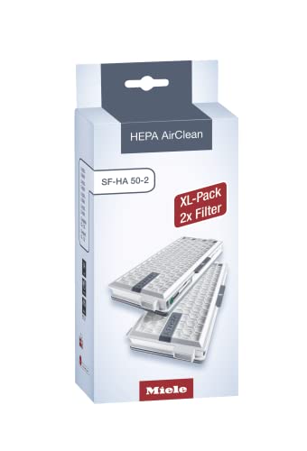 Miele HEPA AirClean SFHA50-2 Vacuum Filter Pack for Allergens, 2-Year Lifespan