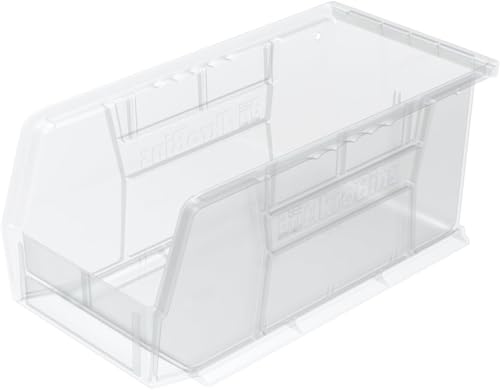 Multi-Purpose Plastic Storage Bins - 11x5x5 Inches, Clear, 12-Pack - Stackable Organization