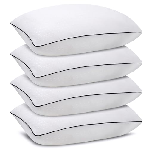 Higoom White Standard Size 4-Pack Hotel-Style Supportive Bed Pillows for Sleeping
