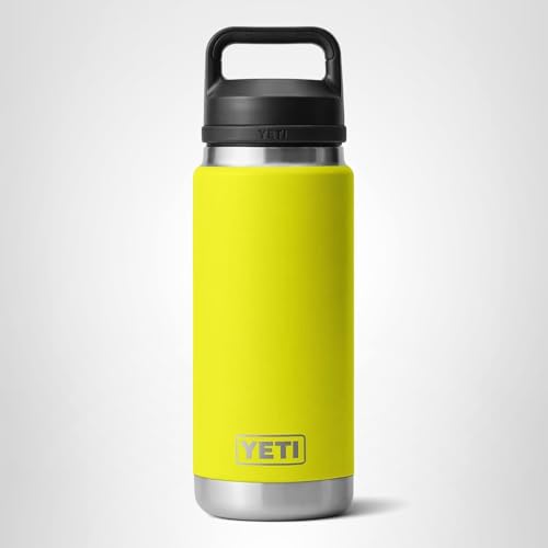 YETI Rambler 26 oz Bottle, Leakproof, Vacuum Insulated, Stainless Steel with Chug Cap, Firefly Yellow