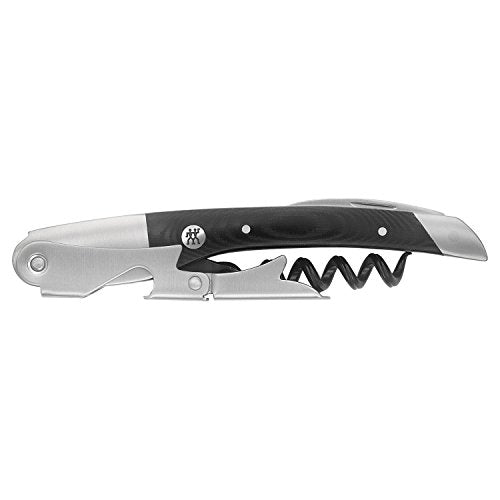 Waiter's Corkscrew Wine Bottle Opener with Foil Cutter - Stainless Steel