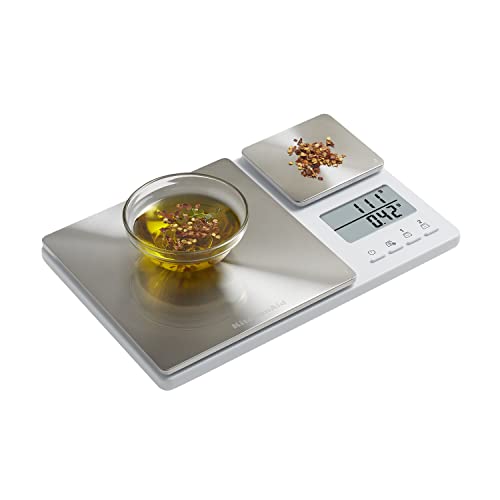 KitchenAid Dual Platform Digital Kitchen Food Scale 11lb & 16oz Capacity - White