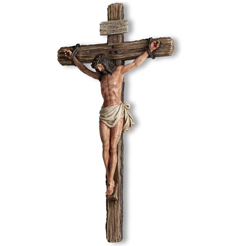 DevotedWalls Extra-Large Catholic Crucifix Wall Decor 20.8"L x 12"W Full Color