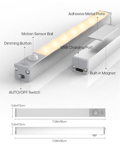Under Cabinet LED Lighting with Charging Station - Warm White 6 Pack