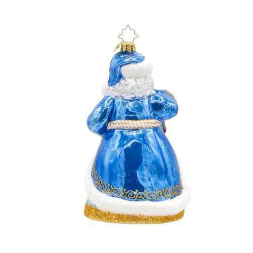 Coastal Claus Hand-Crafted European Glass Christmas Ornament by Christopher Radko (Poland)