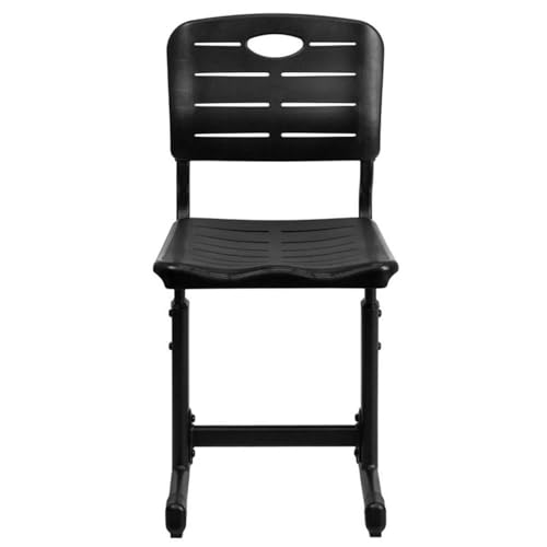 Flash Furniture Adjustable Black Student Chair with Pedestal Frame, Set of 1, 16.5-18.5" Seat Height