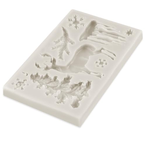 Gray Christmas Theme 3D Deer Silicone Mold – Fondant, Chocolate & Cake Decorating