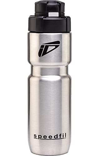 Speedfil Speedflask 21oz Insulated Stainless Steel Cycling Water Bottle with Bounce Back Lid - Silver