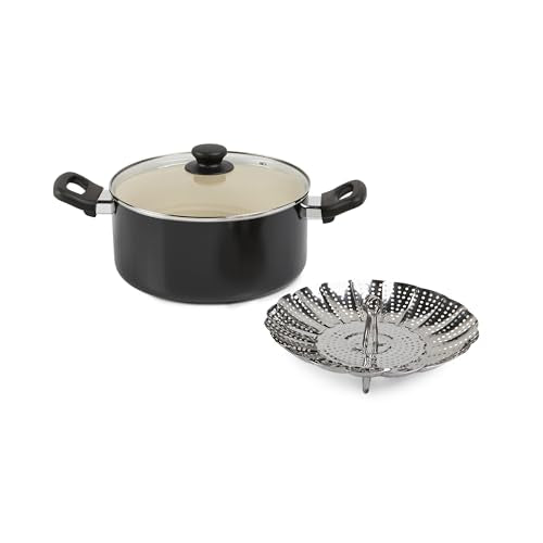 11-Piece Non-Stick Ceramic Cookware Set with Glass Lids - Dishwasher & Oven Safe
