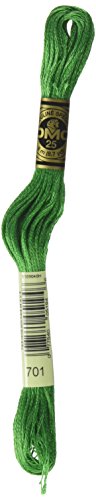 DMC Light Christmas Green Embroidery Floss - 8.7-Yard Six-Strand Thread for Cross-Stitch & Needlework