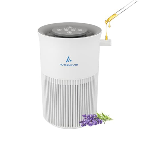 Compact HEPA Air Purifier for Bedroom & Office Up to 300 sq ft - 3-in-1 Filter with Aroma Pad