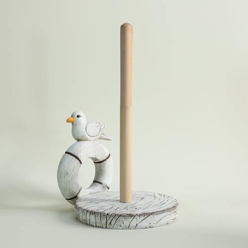 Bicuzat Retro Seagull Paper Towel Holder Stand, Resin Seagull Craft Decor