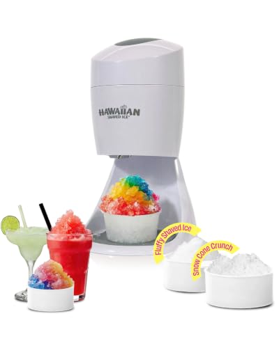 Hawaiian Shaved Ice Machine S900A White - Compact Electric Snow Cone Maker