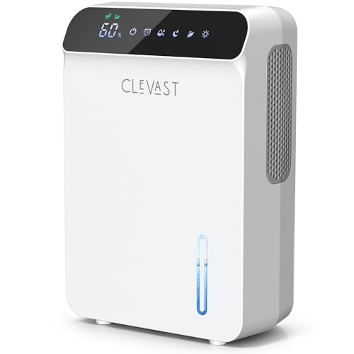 CLEVAST 2L Quiet Dehumidifier for Bedroom & Bathroom, 500 sq.ft, with Drain Hose