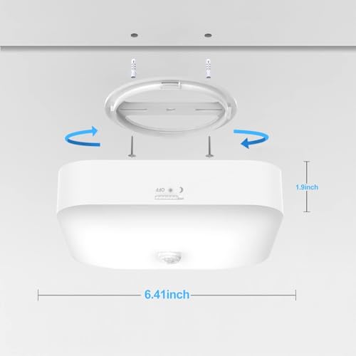 WhitePoplar Rechargeable Motion Sensor Ceiling Light 2 Pack - 500LM Wireless LED