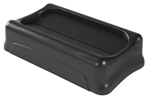 Rubbermaid Commercial Slim Jim Trash Can Swing Lid - Black, Plastic, Fits 16/23 Gallon Containers