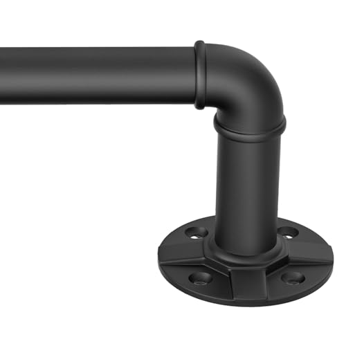 Adjustable Blackout Curtain Rod 66-120 Inch Wrap Around Heavy Duty Metal Rod - Modern Room Darkening Drapery for Windows & Dividers - Variation: 32-120 Inches