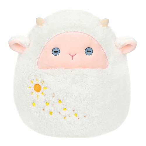 Lamb Plush Pillow Cute White Sheep Plush Toy Soft Fuzzy Lamb Hugging Pillow Stuffed Animal Easter Birthday Gifts for Kids Girls Boys