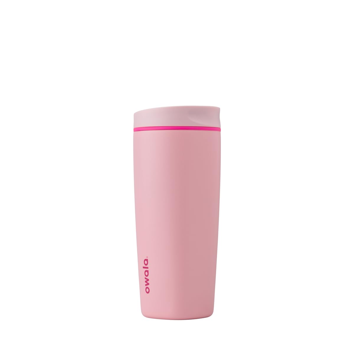 Owala SmoothSip Slider Insulated Stainless Steel Coffee Tumbler, Reusable Iced Cup, Hot Coffee Travel Mug, BPA Free 20 oz, Pink (Pucker Up) (Pack of 8)