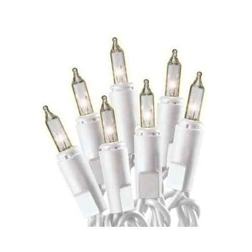 Holiday Pride White Christmas Tree Lights - 100 Count Clear White Lights String on White Wire - 24 Ft - Indoor/Outdoor Use - UL Listed - Static & Flashing Modes - Connectable