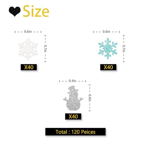 MINUET MINUTE Snowman Confetti - Blue Glitter Snowflake Table Scatters, 120 pcs Snowy Holiday Decor (Snow-Blue)