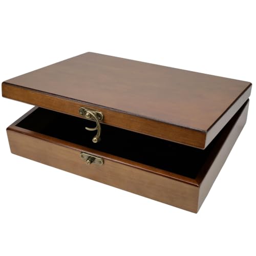 Wooden Keepsake Box - Walnut Large Memory Storage Organizer