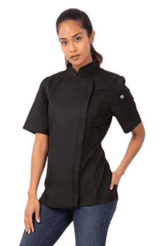 Women's Springfield Chef Coat - Medium Black | Professional Kitchen Uniform