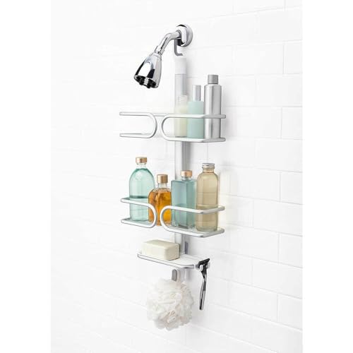 OXO Good Grips Aluminum 3-Tier Shower Caddy - Rustproof Bathroom Organizer