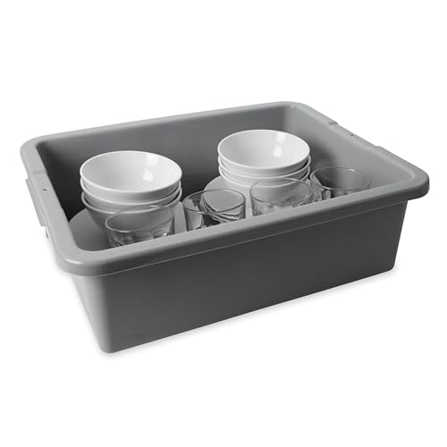 Rubbermaid Commercial 7-Gallon Undivided Bus Utility Storage Box - Gray