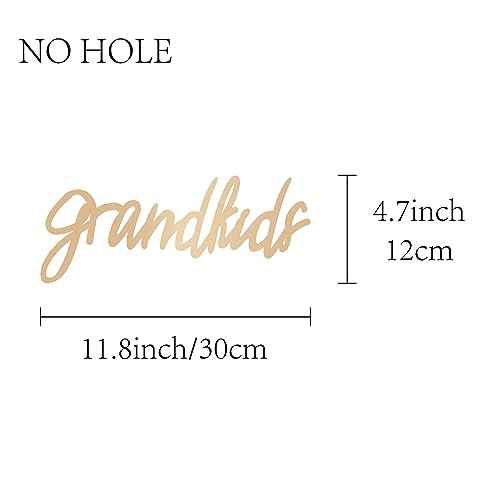 CREATCABIN Grandkids Laser Cut Wood Letter Sign Wall Decor Cutouts Unfinished Wooden Signs Wall Art Basswood Hanging Sculpture Decoration for Painting Crafts DIY Home Bedroom Decor Gift 11.8x4.7Inch