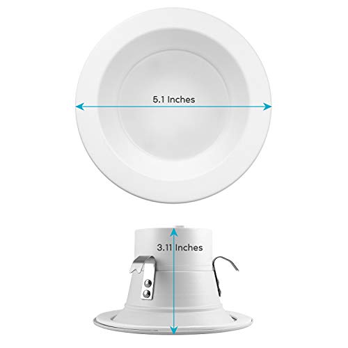 6 Pack 4 Inch Dimmable LED Recessed Can Lights with 5 Color Temperatures - 10W 750 Lumens