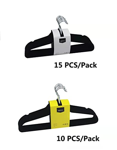 Black Velvet Suit Hangers - Slim Space-Saving Closet Organizer, Pack of 100