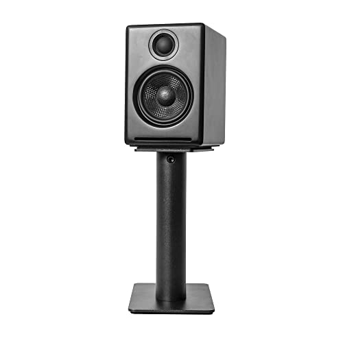 Desktop Speaker Stands for 2-4 Inch Bookshelf & Studio Monitors - Black Pair (Variation: 2-4" Speakers | Upto 30lb)