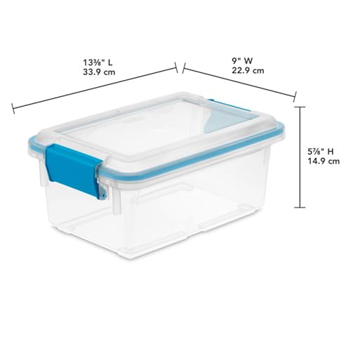 Sterilite Gasket Storage Box with Lids - 7.5 Quart, 6-Pack - Under Bed Organization