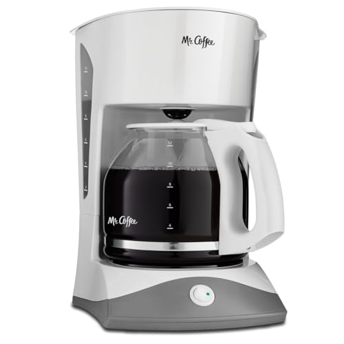 White 12-Cup Drip Coffee Maker with Auto Pause & Water Window