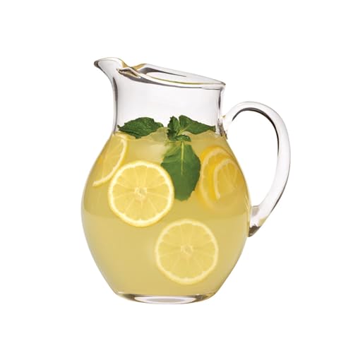 80 Ounce Glass Pitcher - Large Elegant Water & Beverage Serveware with Spout