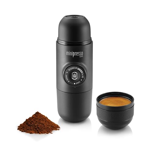 Portable Espresso Machine with Black Finish - Manual Coffee Maker for Camping & Travel