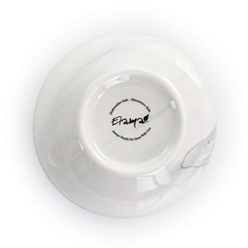 Elama Fine Marble 16-Piece Stoneware Dinnerware Set for 4 in Black & White