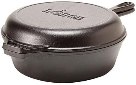 Lodge Cast Iron Combo Cooker - PFAS-Free 2-in-1 3.2 Quart Deep Pot & 10.25 Inch Skillet Set - Perfect for Sourdough & Camping