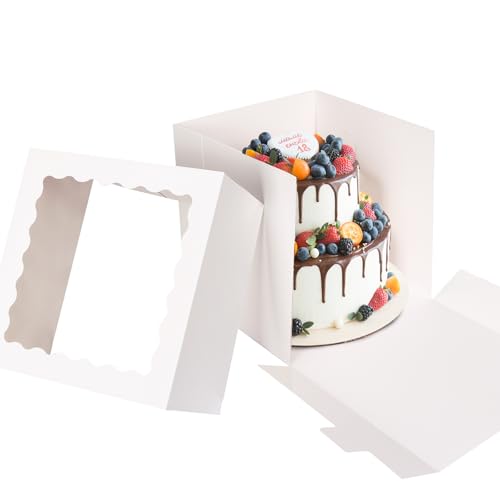 12x12x12 Inch Cake Boxes Set - 16 Sturdy Bakery Carrier for Tier Cakes - Variation of THIS listing