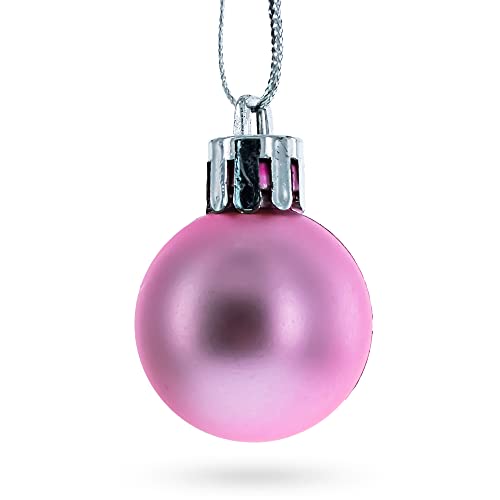 Pink Mini Plastic Christmas Ornaments Set of 40 - Holiday Tree Decorations