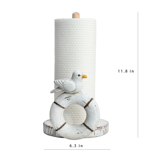Bicuzat Retro Seagull Paper Towel Holder Stand, Resin Seagull Craft Decor