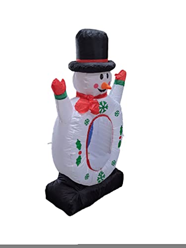 4FT Lighted Inflatable Snowman Snow Globe - Outdoor Holiday Decor