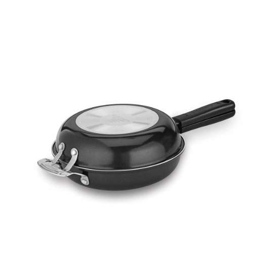 Cuisinart 10-Inch Nonstick Frittata Pan Set, Black/Stainless Steel, Interlocking Skillets
