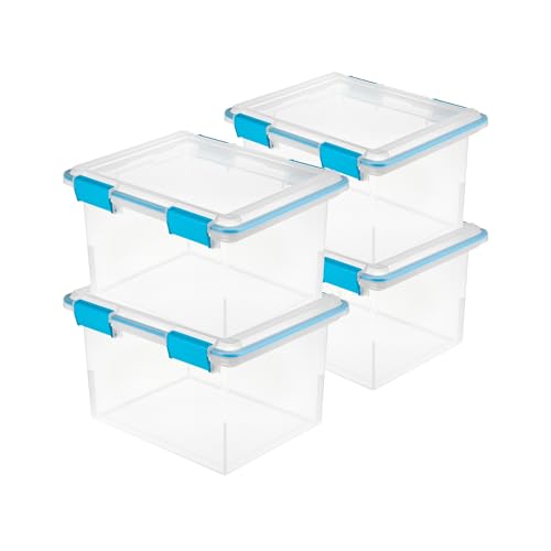 Sterilite 32 Quart Gasket Storage Box with Lids - 4 Pack, Home & Office Organization